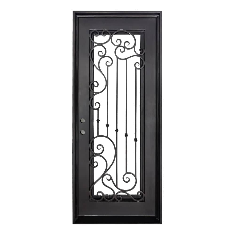 PINKYS Paris Black Steel Single Flat Doors