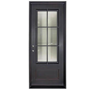 Parker straight top metal framed door thermally broken in bronze color.