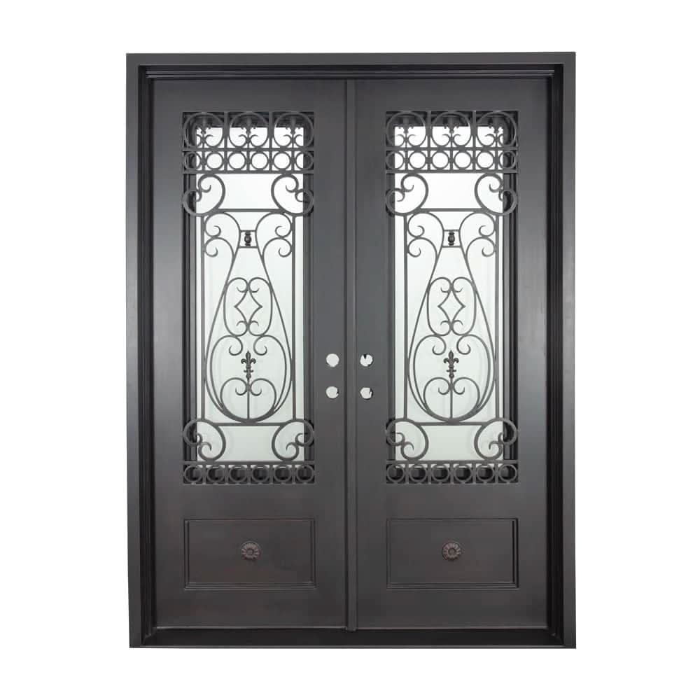 PINKYS Parkside Black Exterior Double Flat Steel Doors