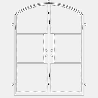 PINKYS Air 4 Black Double Arch Steel Door