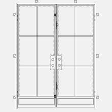 Load image into Gallery viewer, Diagram of PINKYS Air 7 Double Flat Iron Doors