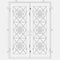 Double entryway doors with full panes of glass behind intricate iron detailing. Doors are thermally broken to protect from extreme weather.