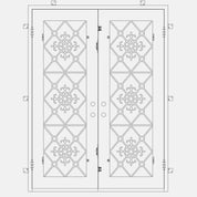 San Francisco flat top french entry door in bronze finish with double glass.