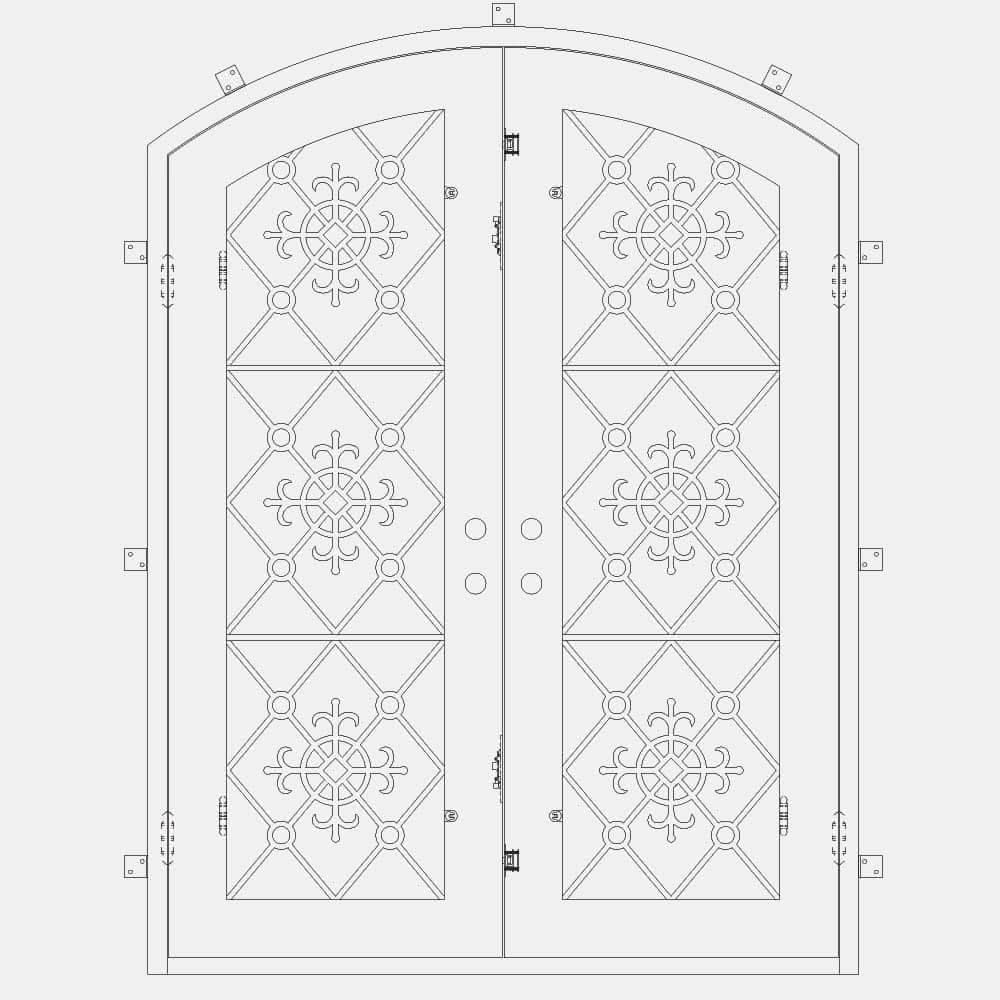 San Francisco bronze colored arched top double door with thermal break and glass.