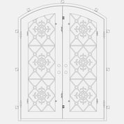 San Francisco bronze colored arched top double door with thermal break and glass.