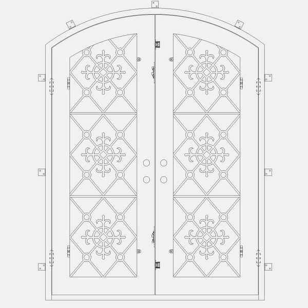 San Francisco bronze colored arched top double door with thermal break and glass.