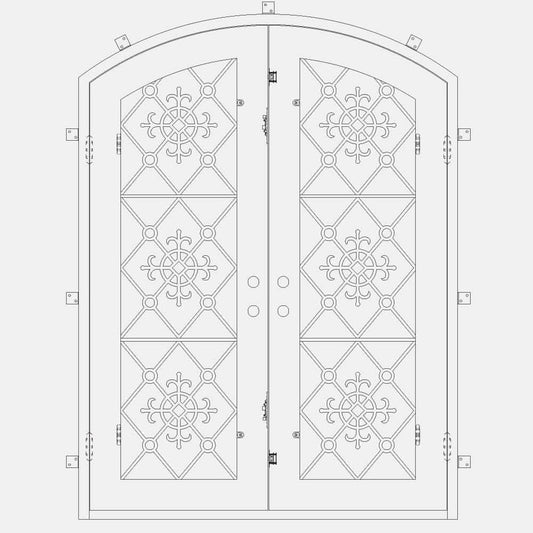 CAD image of PINKYS San Francisco Double Arch Doors