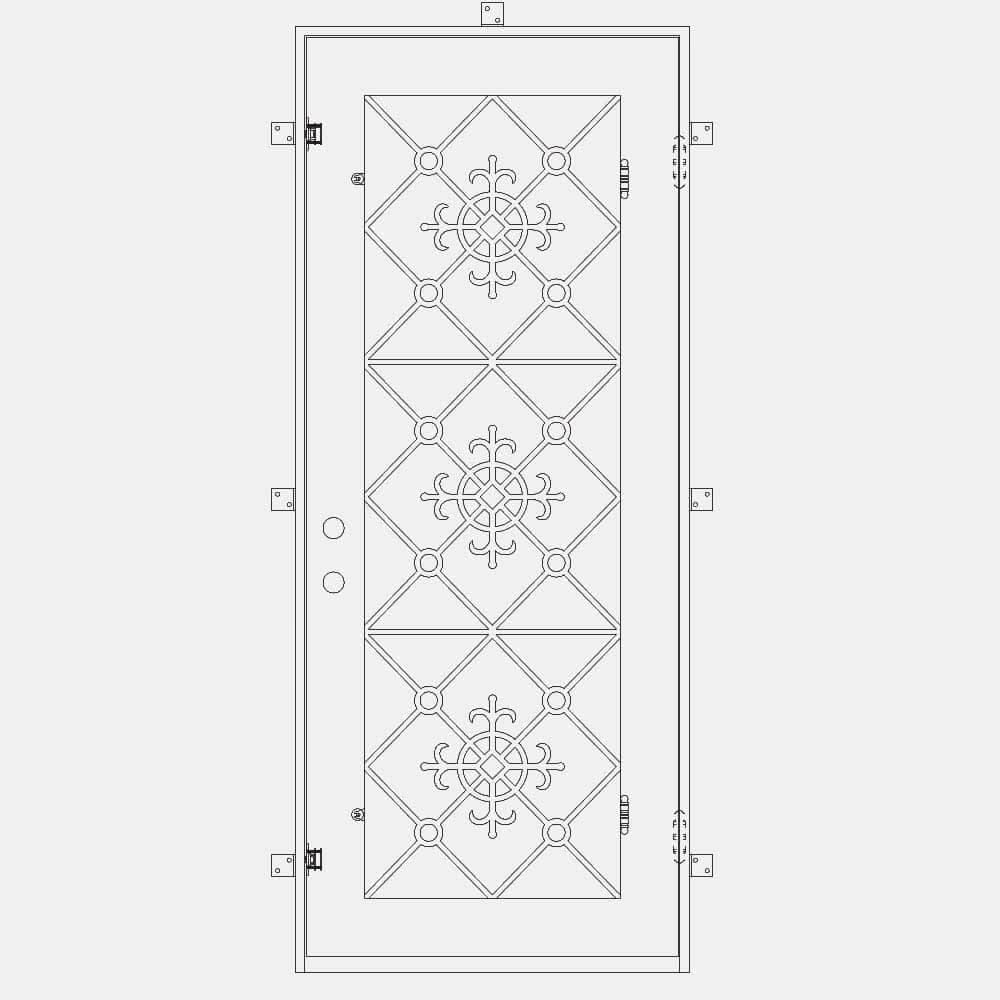 San Francisco single flat exterior door with thermal break in black.