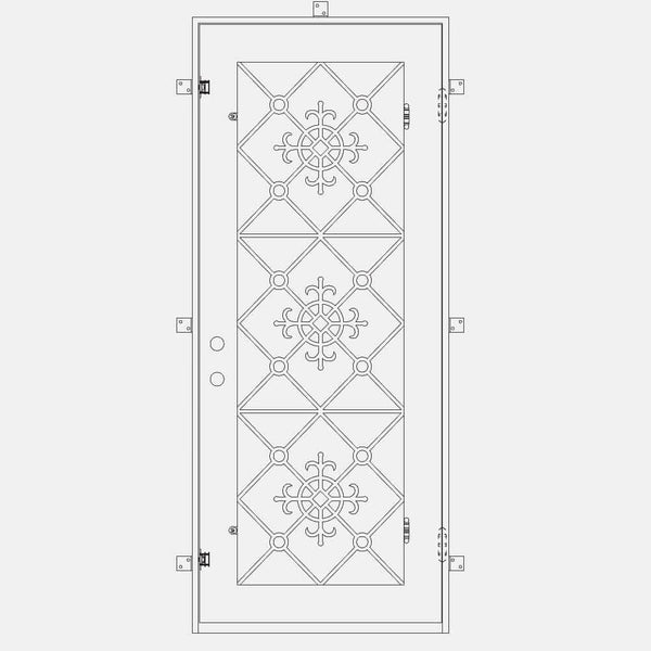 San Francisco single flat exterior door with thermal break in black.