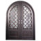 PINKYS Queensway Black Steel Double Full Arch Doors