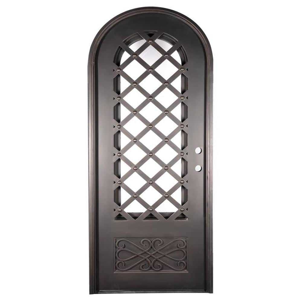 PINKYS Queensway Black Steel Single Full Arch Doors