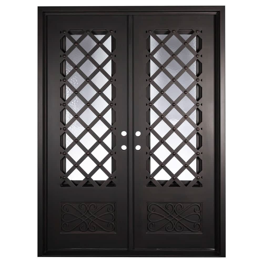 PINKYS Queensway Black Exterior Double Flat Steel Doors