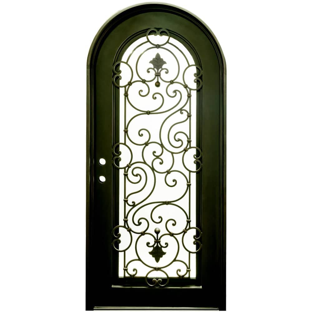 PINKYS Shavo Black Steel Single Full Arch Doors