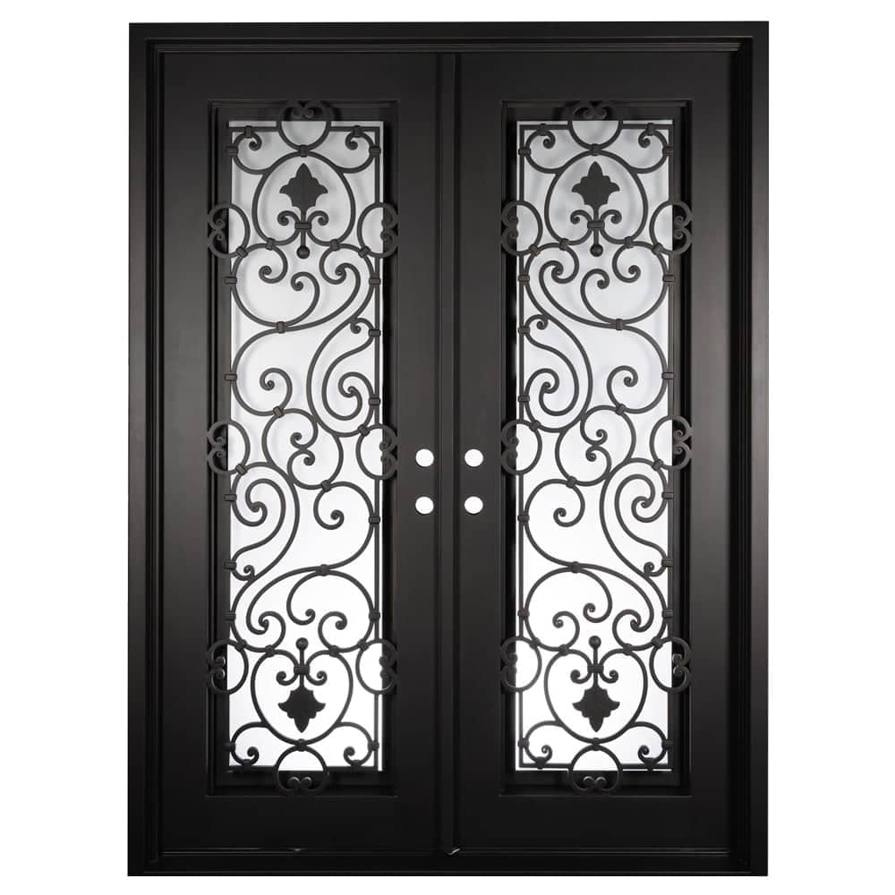 PINKYS Shavo Black Steel Double Flat Doors