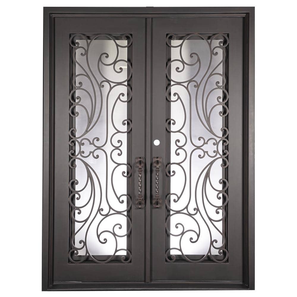 PINKYS Sunset Black Steel Double Flat Doors w/ Handgrip