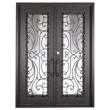 Load image into Gallery viewer, PINKYS Sunset Black Steel Double Flat Doors w/ Handgrip