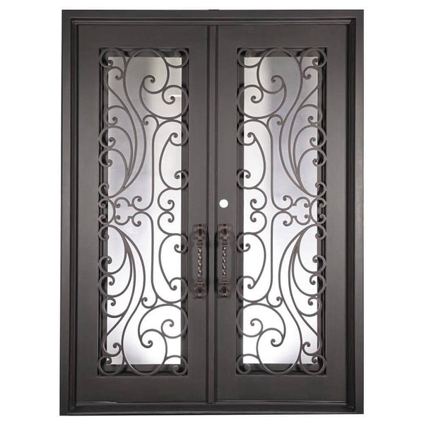 Sunset with Handgrip square top french entry door thermally broken with double glass.