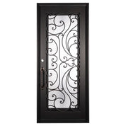 Sunset Bronze color cold rolled metal exterior single flat top single door with glass.