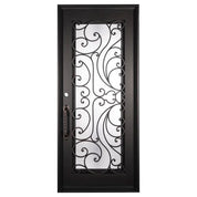 Sunset with Handgrip square top single door with thermal break and decorative ironwork.
