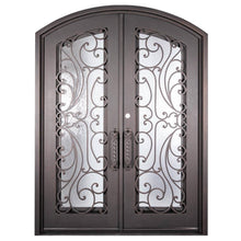 Load image into Gallery viewer, PINKYS Sunset Black Steel Double Arch Doors w/ Handgrip