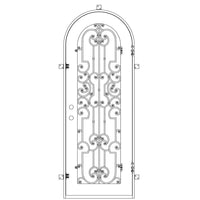 PINKYS Washington Black Steel Single Full Arch Doors