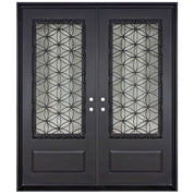 Woodstock black finished flat top door with double glass.