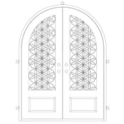 Woodstock full arch top iron door in bronze color for cold weather.