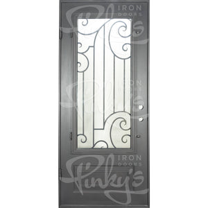 PINKYS Piano Black Steel Single Flat Doors