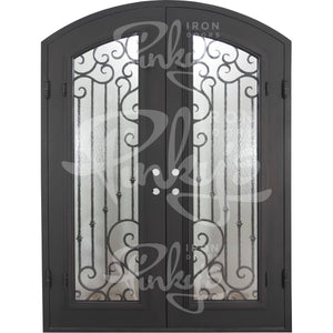 PINKYS Paris Black Exterior Double Arch Steel Doors