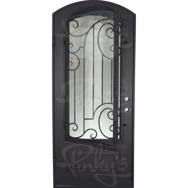 Piano soft arch top hinged door for cold climates.