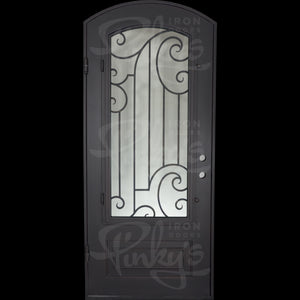 PINKYS Piano Black Steel Single Arch Doors