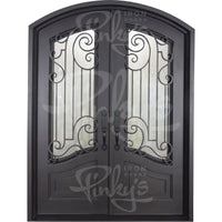 PINKYS Piano Black Steel Double Arch Doors