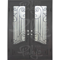 PINKYS Piano Black Steel Double Flat Doors