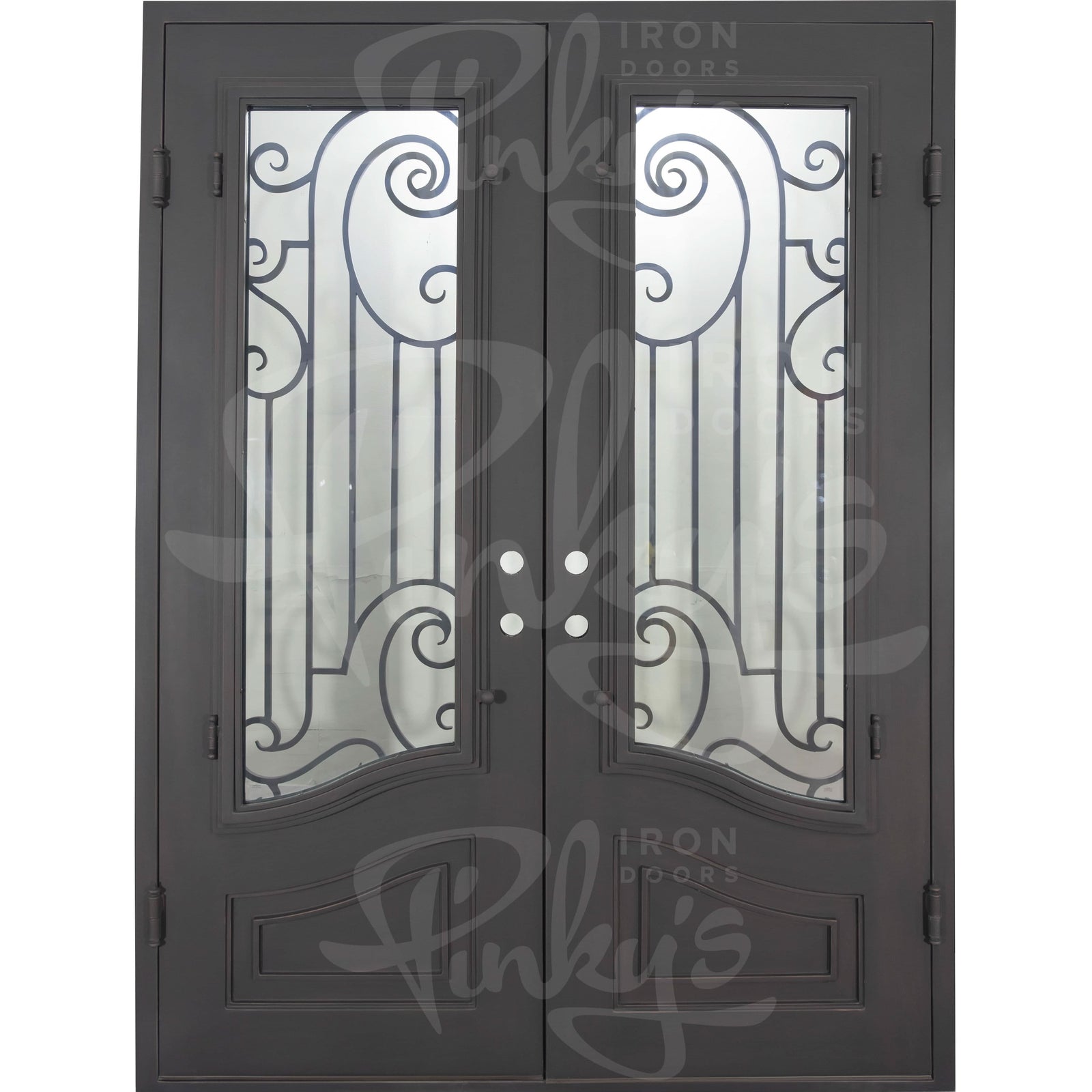 Piano flat top door in black finish with tempered glass.