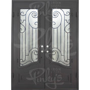 Piano flat top door in black finish with tempered glass.