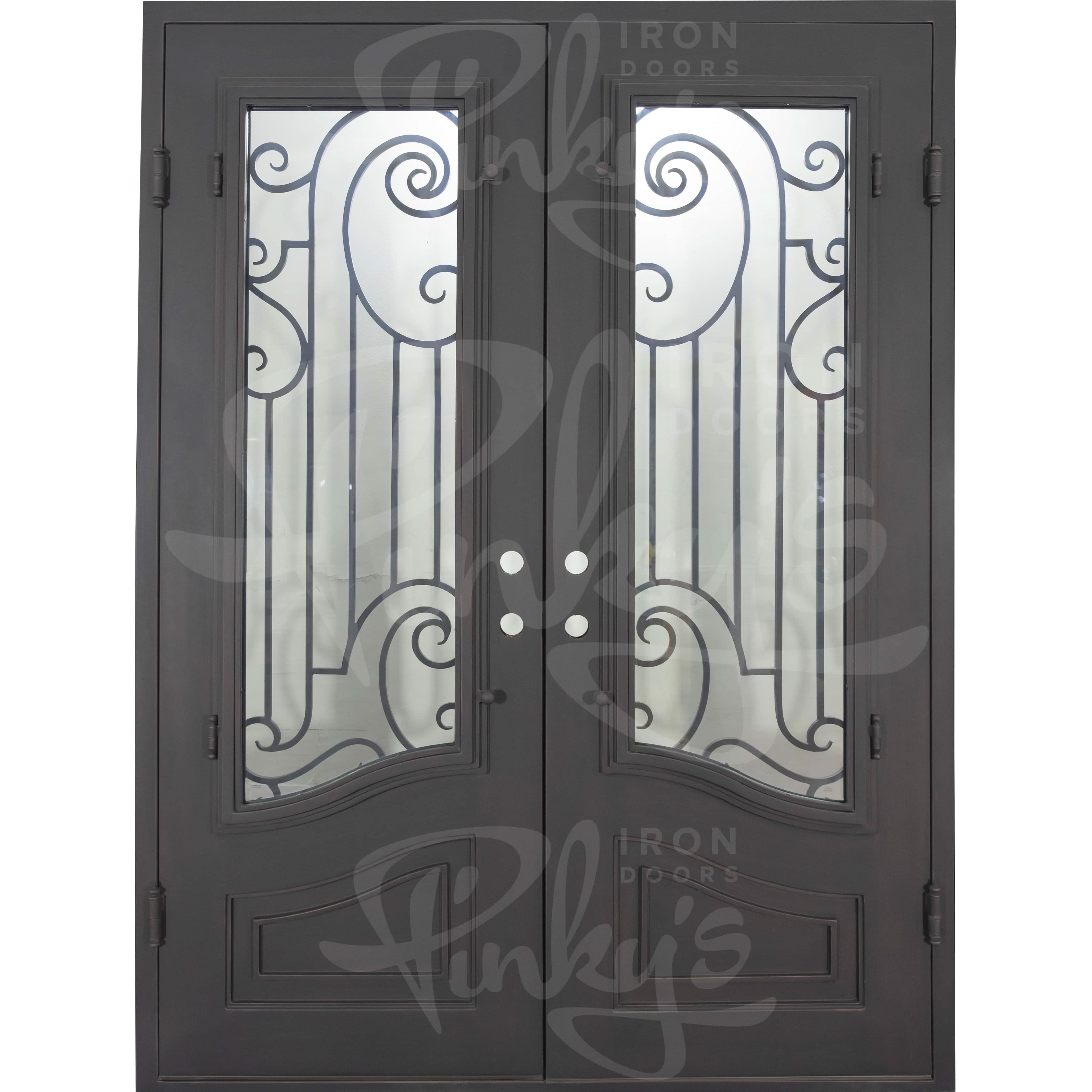 Piano flat top door in black finish with tempered glass.