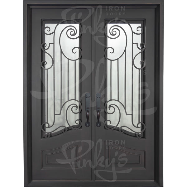Piano flat top double exterior door thermally broken with thick glass.