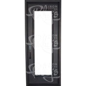 Standard flat top metal framed door with thermal break in matte black.