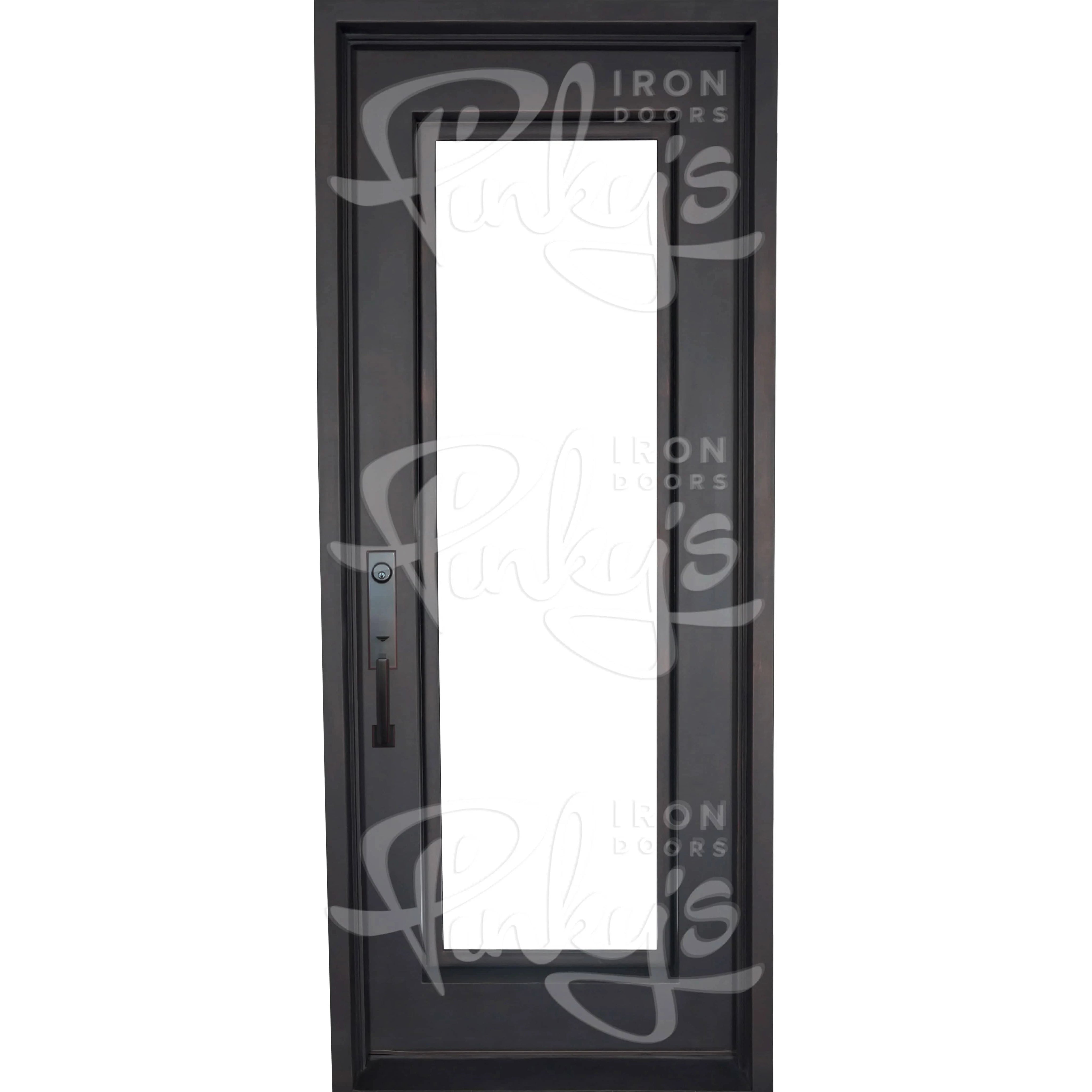 Standard flat top metal framed door with thermal break in matte black.