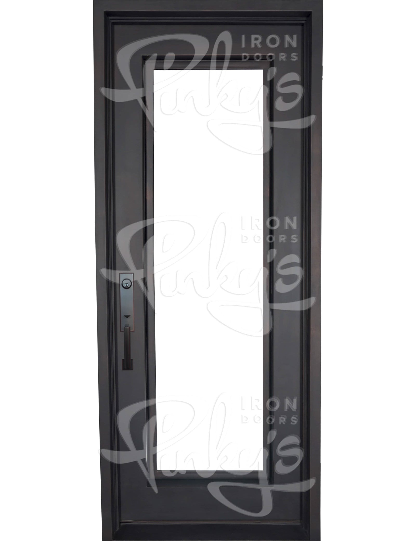 Standard flat top hinged door thermally broken in matte black.