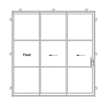 Load image into Gallery viewer, Sliding steel door with 9 tempered glass panes held by dividers for Patio or room divider - PINKYS